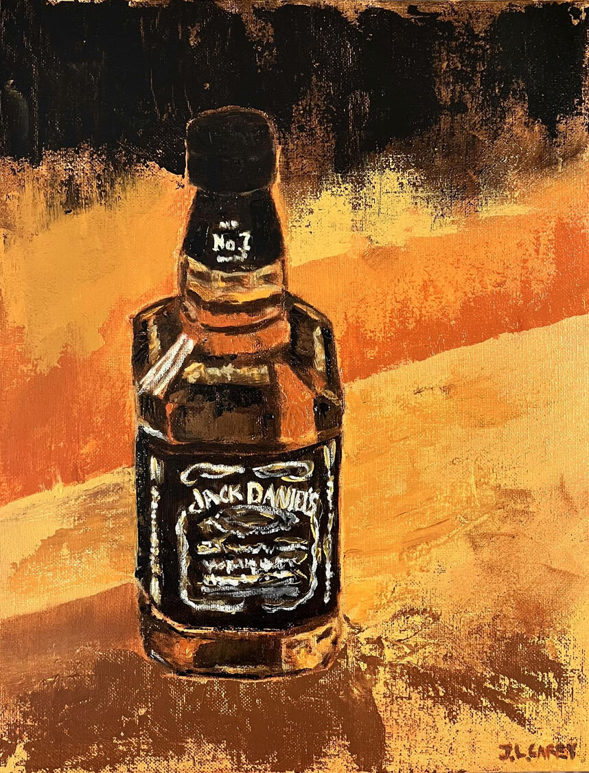 “A Quick Drink” Oil on canvas panel, 12"x16, Private Collection