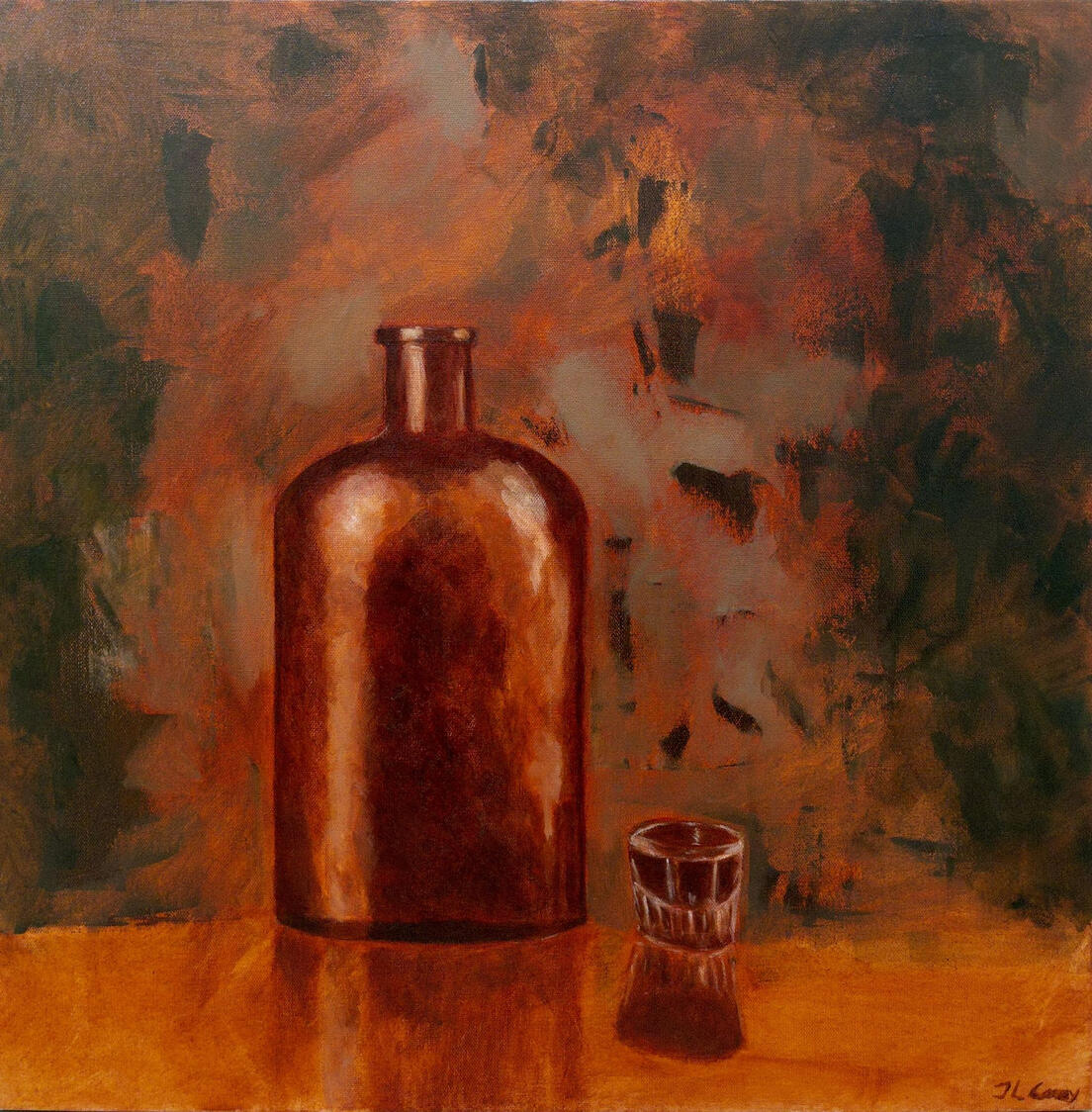 “The Last Pour” Oil on Canvas, 24"x24", Available. $500
