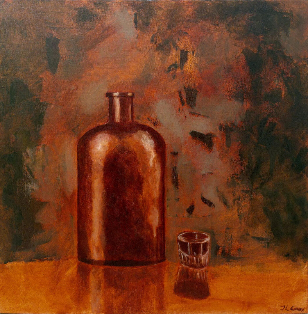 “The Last Pour” Oil on Canvas, 24"x24", Available. $500